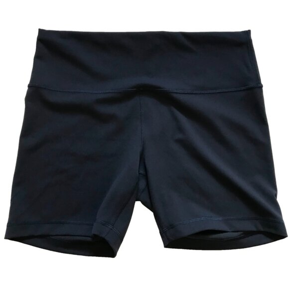 Lululemon Wunder Train Bike Shorts Womens 12 Navy Blue High Rise Waist 6" Inseam - Picture 9 of 9